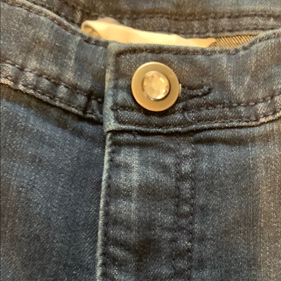 Embellished Blue Denim Capris - Picture 5 of 14